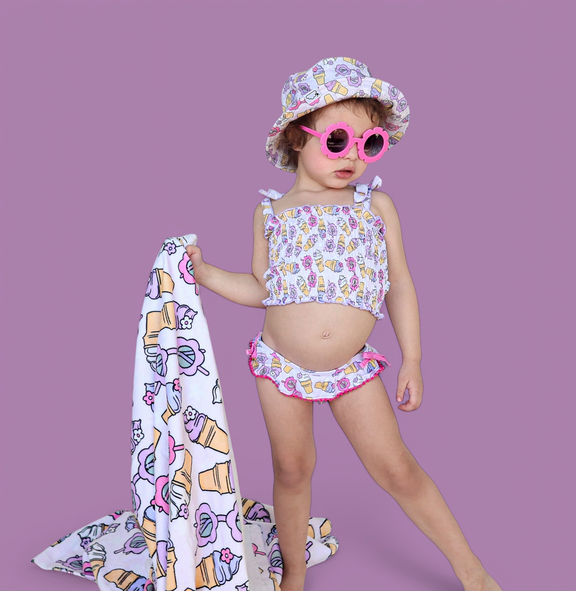 SWEET SUMMER DREAM SMOCKED TANKINI TWO PIECE SWIM SUIT