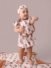 COZY BEAR DREAM CAP SLEEVE BODYSUIT DRESS