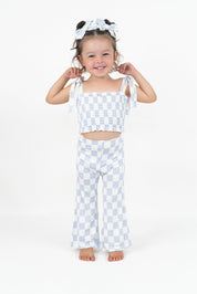 CLOUDY CHECKERS DREAM SMOCKED FLARE SET