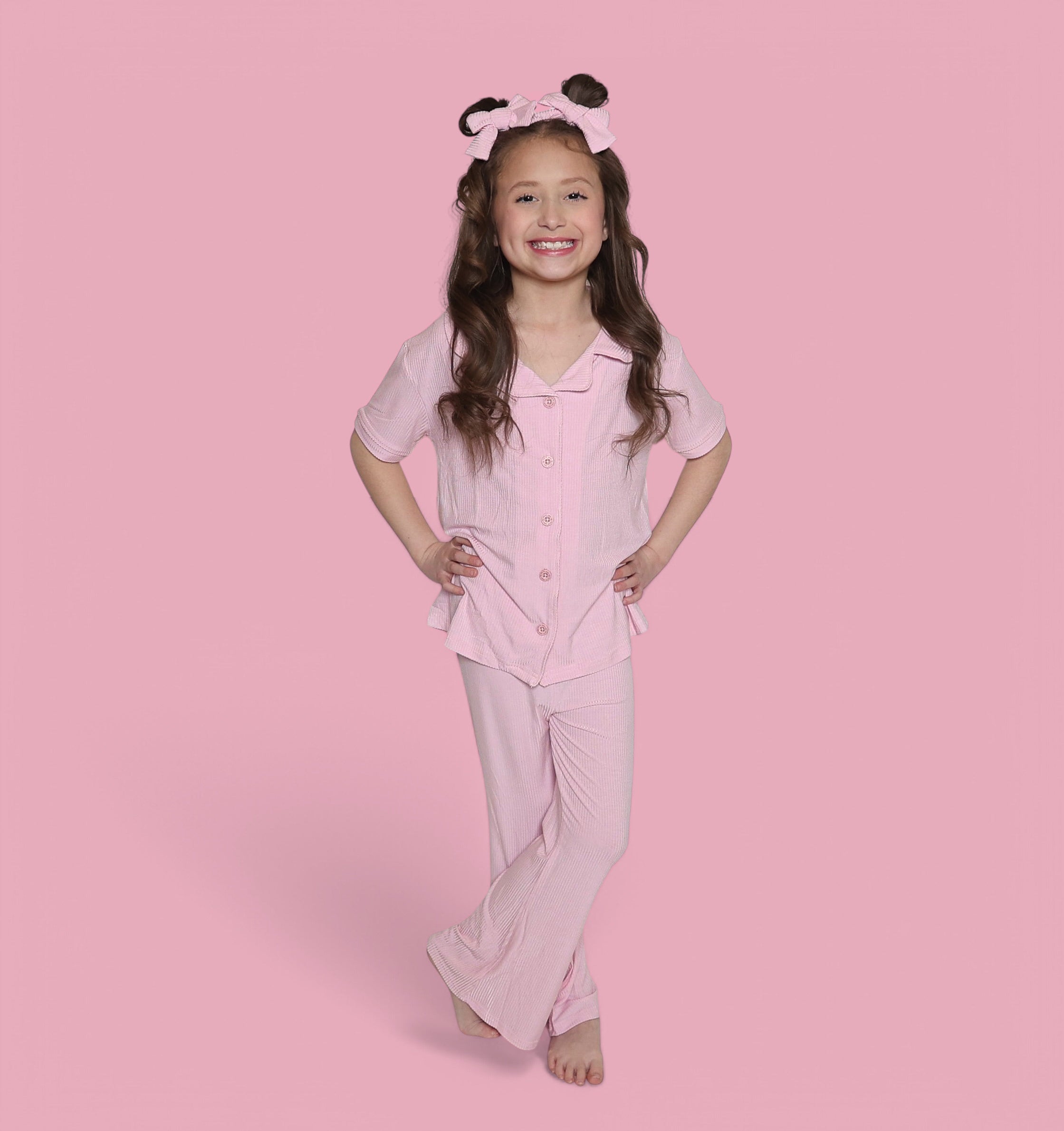 PINK ROSE DREAM GIRL'S FLARE SET