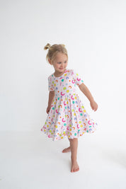 Dream Big Little Co x CoComelon ALPHABET SHORT SLEEVE DREAM RUFFLE DRESS