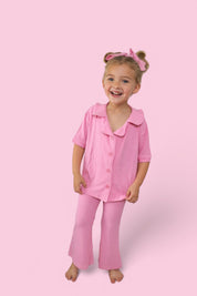 BELLA PINK RIB DREAM BOW HAIR CLIPS