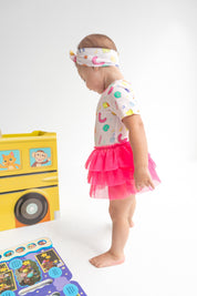 Dream Big Little Co x CoComelon ALPHABET DREAM TUTU SHORT SLEEVE BODYSUIT DRESS