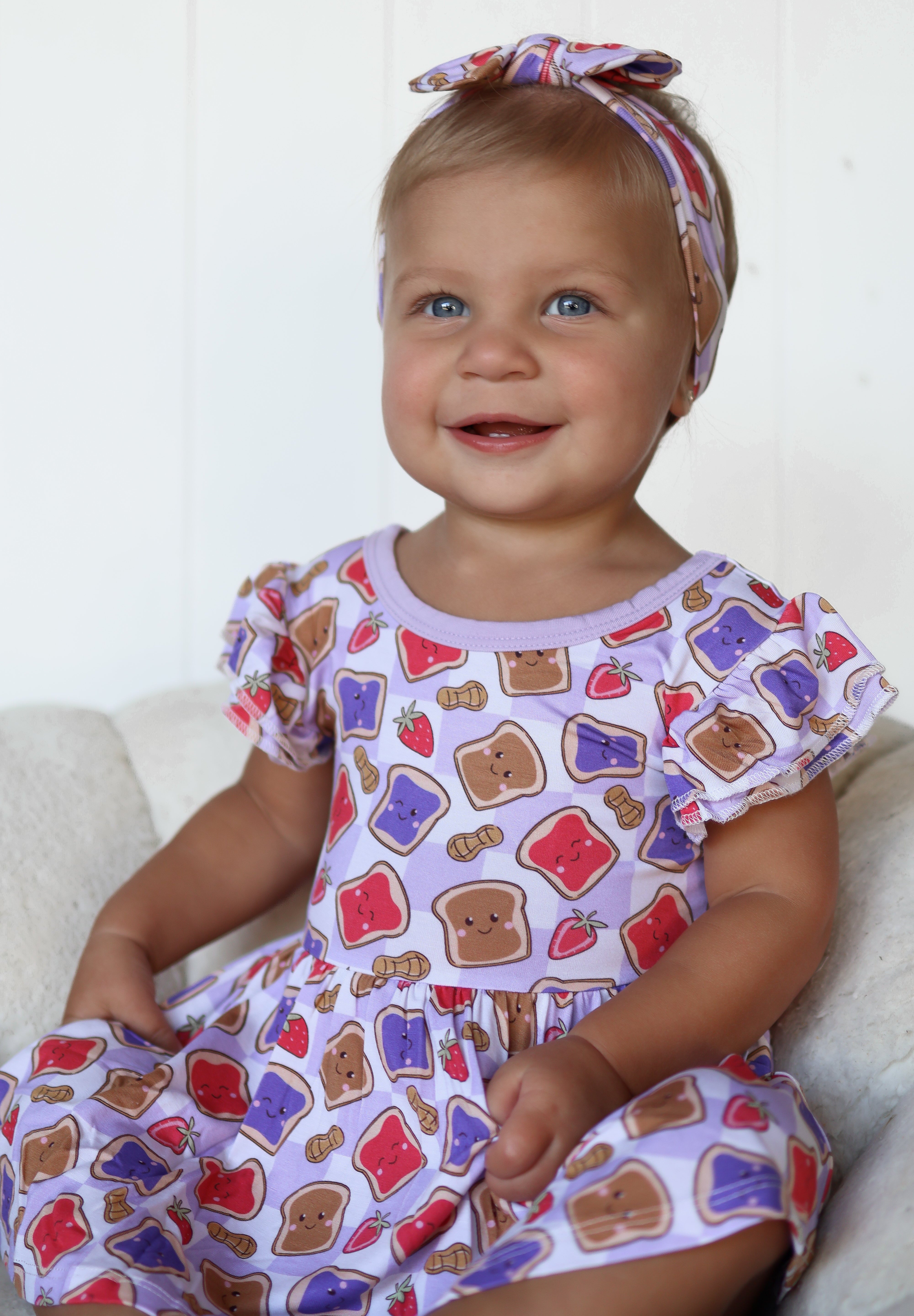 EXCLUSIVE PEANUT BUTTER JELLY TIME DREAM CAP SLEEVE BODYSUIT DRESS