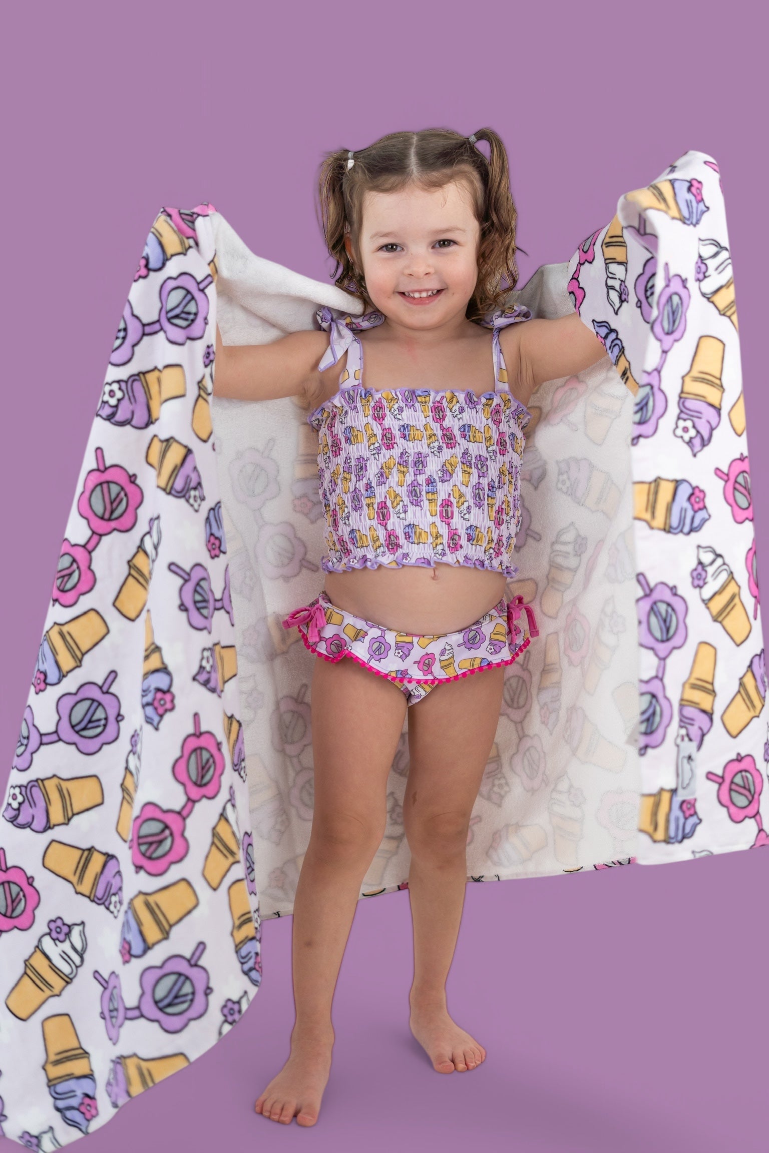SWEET SUMMER DREAM SMOCKED TANKINI TWO PIECE SWIM SUIT