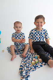 Dream Big Little Co x CoComelon JJ STARRY NIGHT CHECKERS DREAM POCKET TEE