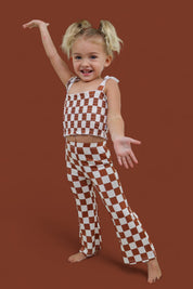 COPPER CHECKERS DREAM SMOCKED FLARE SET
