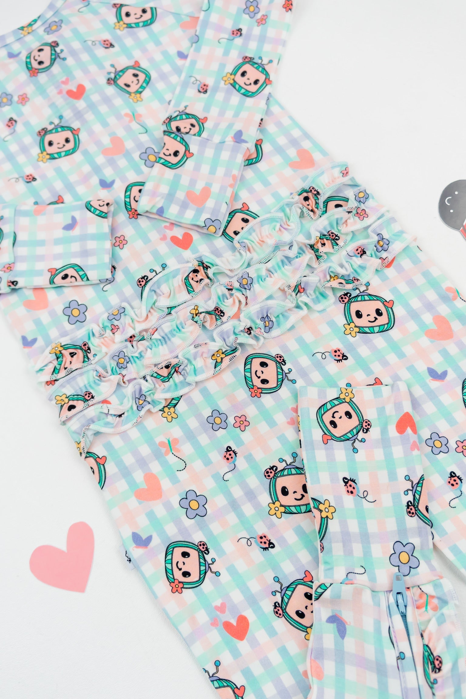 Dream Big Little Co x CoComelon SPRINGTIME MELON DREAM RUFFLE ROMPER