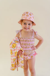 BLUSHIN' CHECKERS DREAM SMOCKED TANKINI TWO PIECE SWIM SUIT