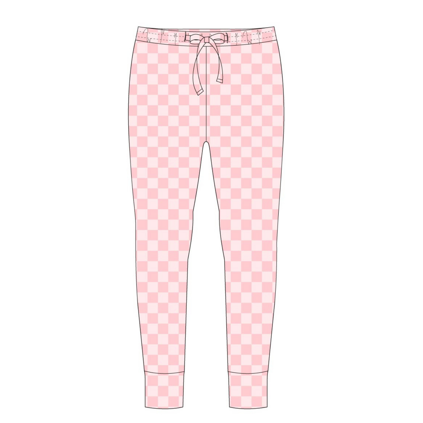 (preorder) Pink Check | Mom Jogger