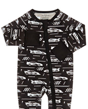 Bamboo Zip Romper | Race Cars