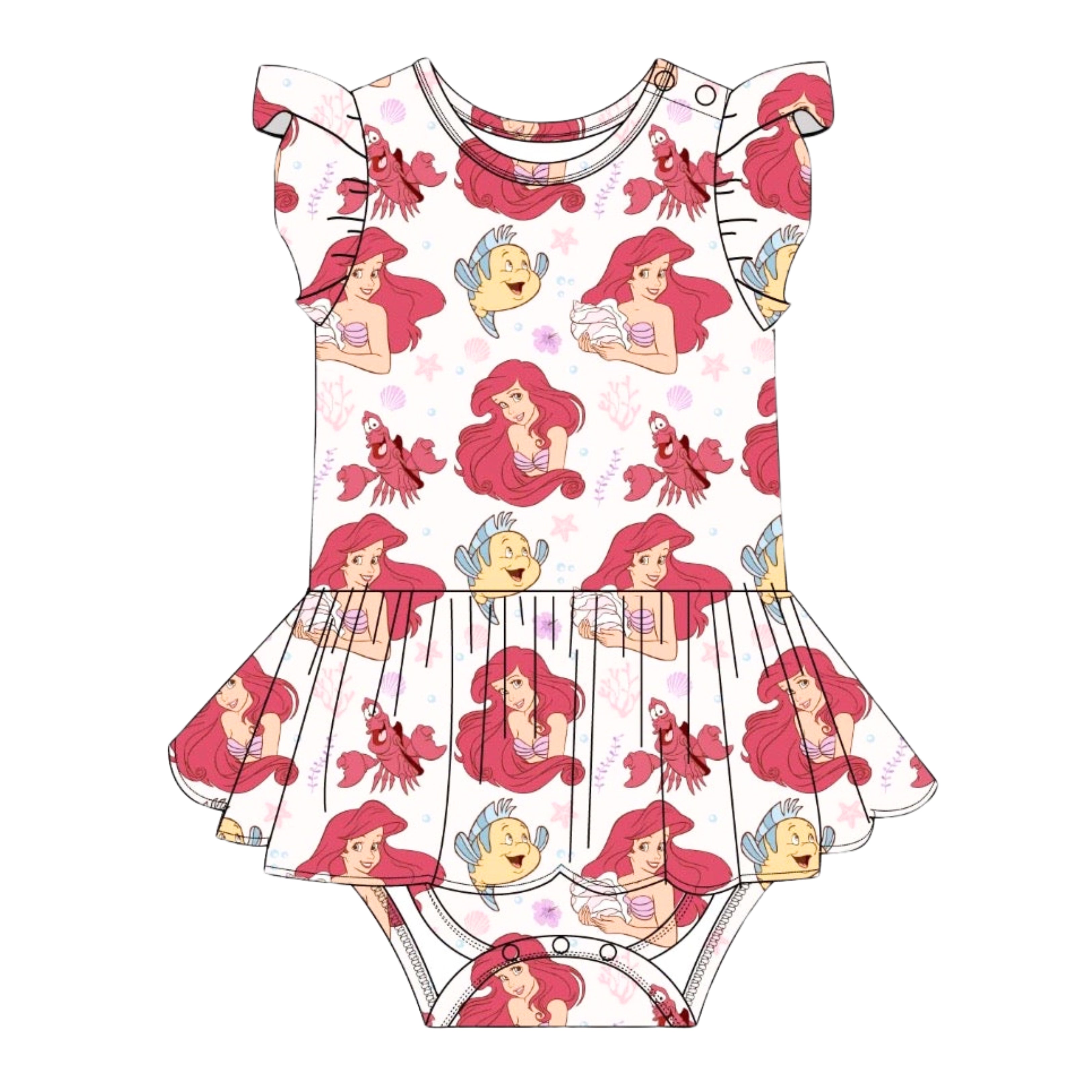 Coral Cutie - Bodysuit Dress