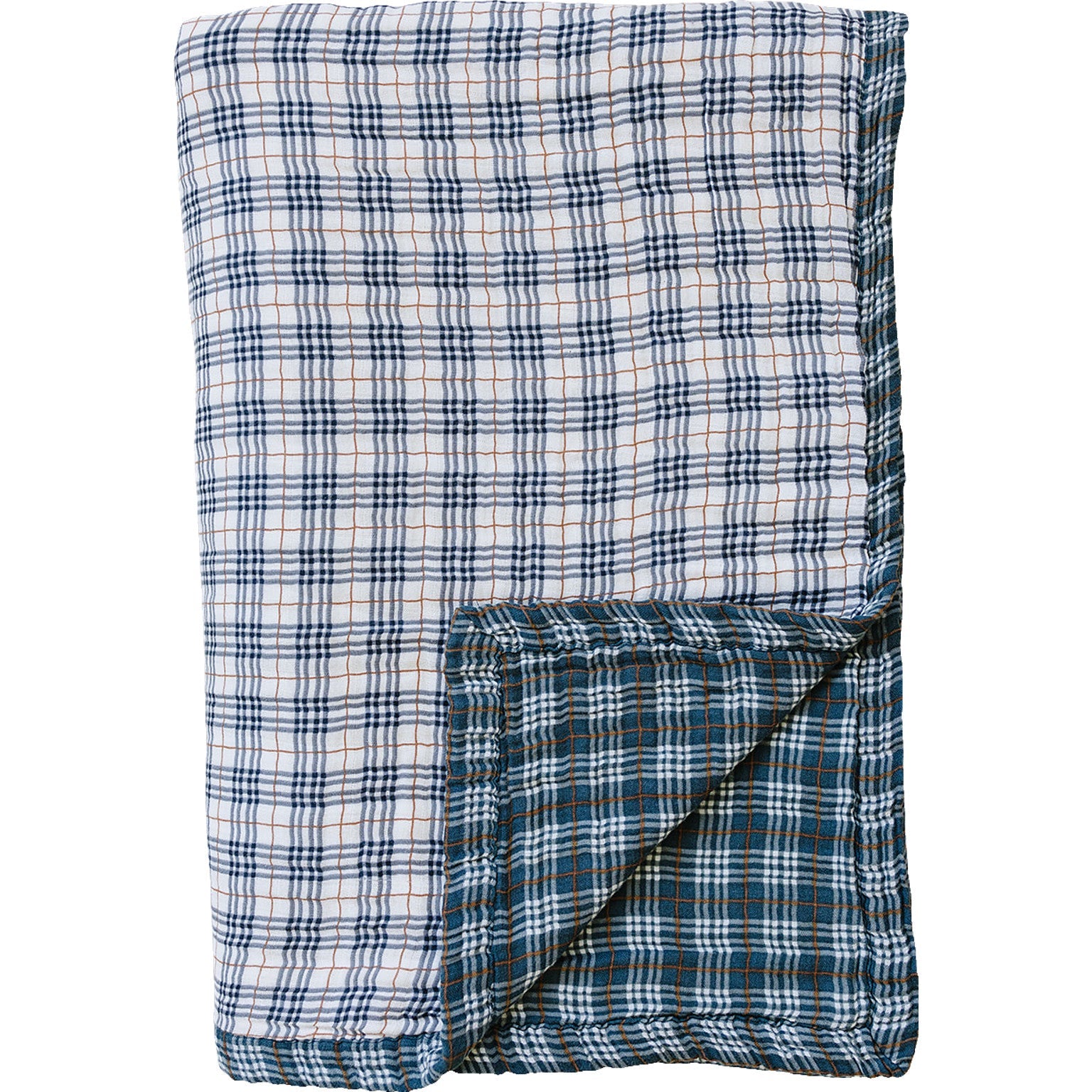 Vintage Plaid Navy Plaid Twin Muslin Quilt – Blush Lotus
