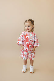 Shorts Set | Strawberry Gingham