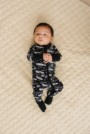 Bamboo Zip Romper | Race Cars