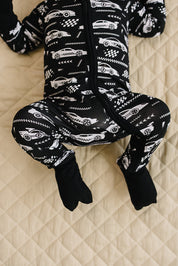 Bamboo Zip Romper | Race Cars