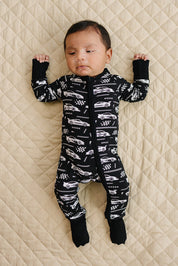Bamboo Zip Romper | Race Cars