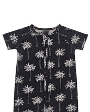 Bamboo Shorty Romper  | Palm Style Black