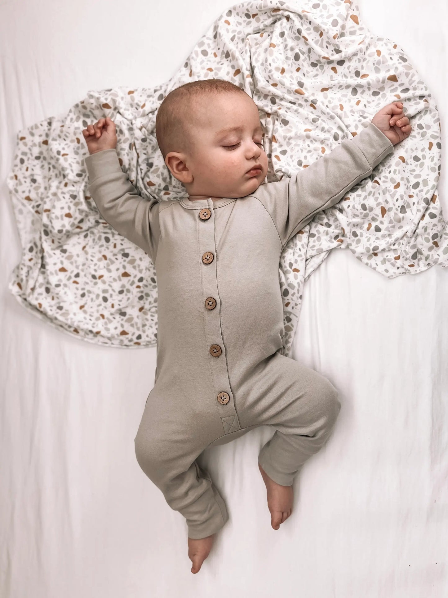 Beckett (long sleeve) Romper | Cement