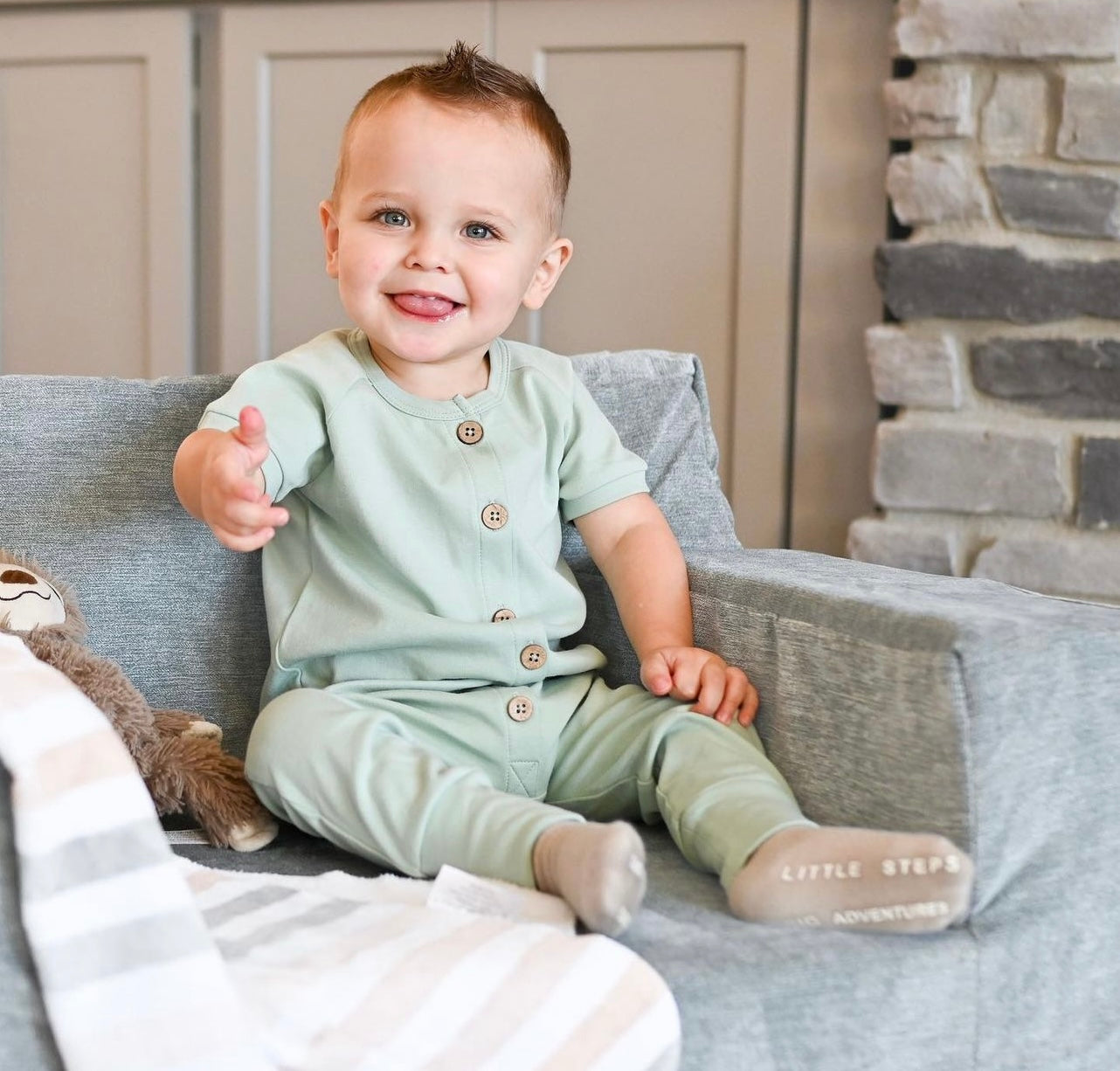 Beckett Romper | Seafoam