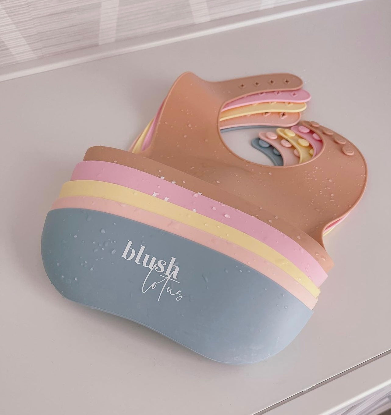 Blush Lotus Silicone Bib