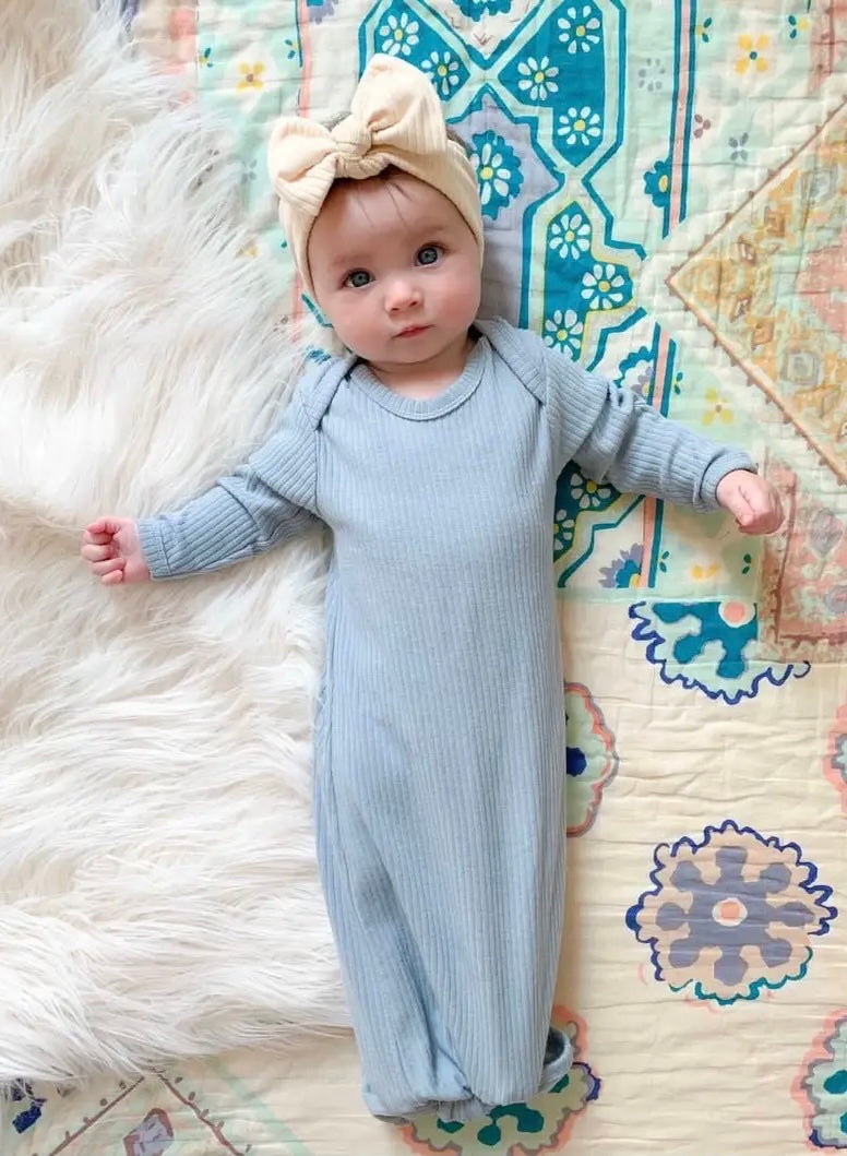 Monroe Knot Gown | Dusty Blue