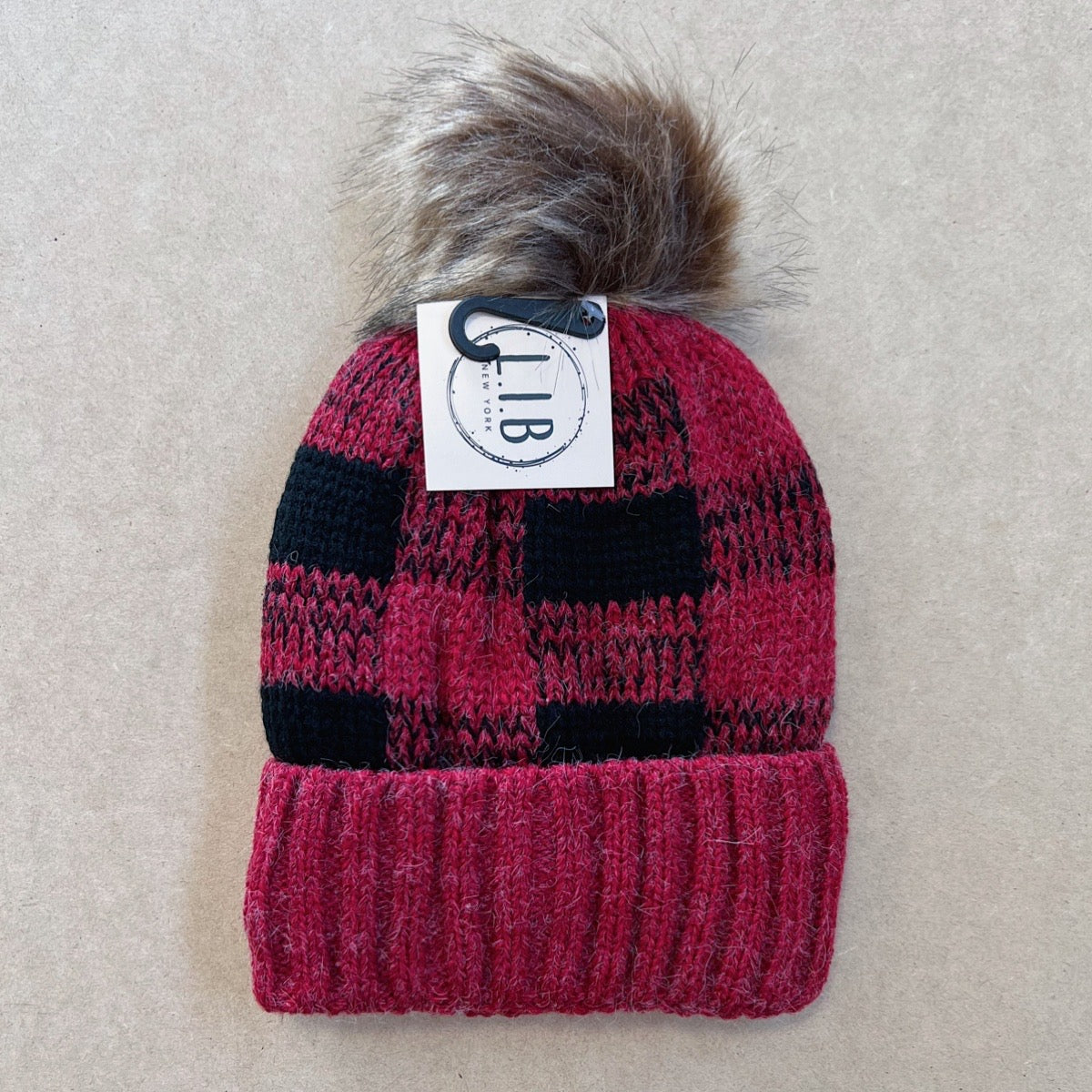 RED | Buffalo Plaid Beanie