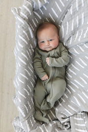 Green Organic Cotton Ribbed Zipper