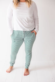 Green Stripes: Women's Joggers