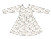 Whiteout: Long Sleeve Skater Dress