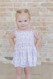 Charlotte - Smocked Diaper Dress Set