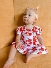 Coral Cutie: Bodysuit Twirl Dress