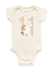 Goose Monthly Milestone Organic Baby Bodysuit