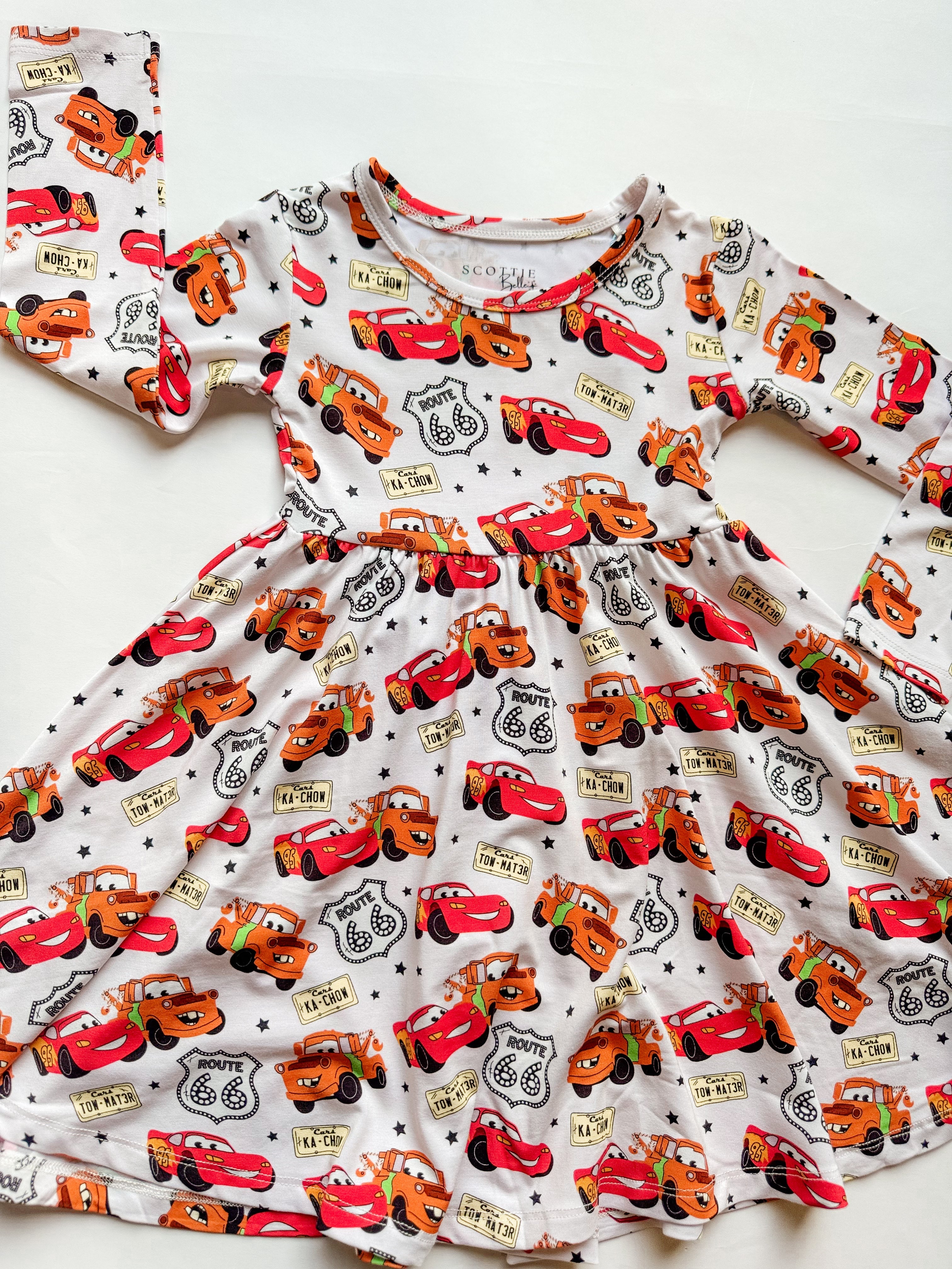 Route 66: Long Sleeve Skater Dress