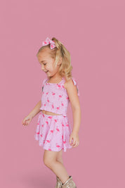 FLOCKING FLAMINGOS DREAM SMOCKED SKORT SET