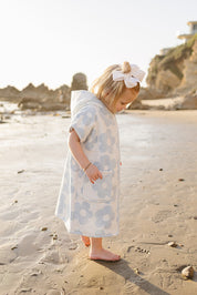 Coastal Floral Zip-Up Organic Cotton Beach Poncho