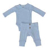 Blue Pointelle Layette Set