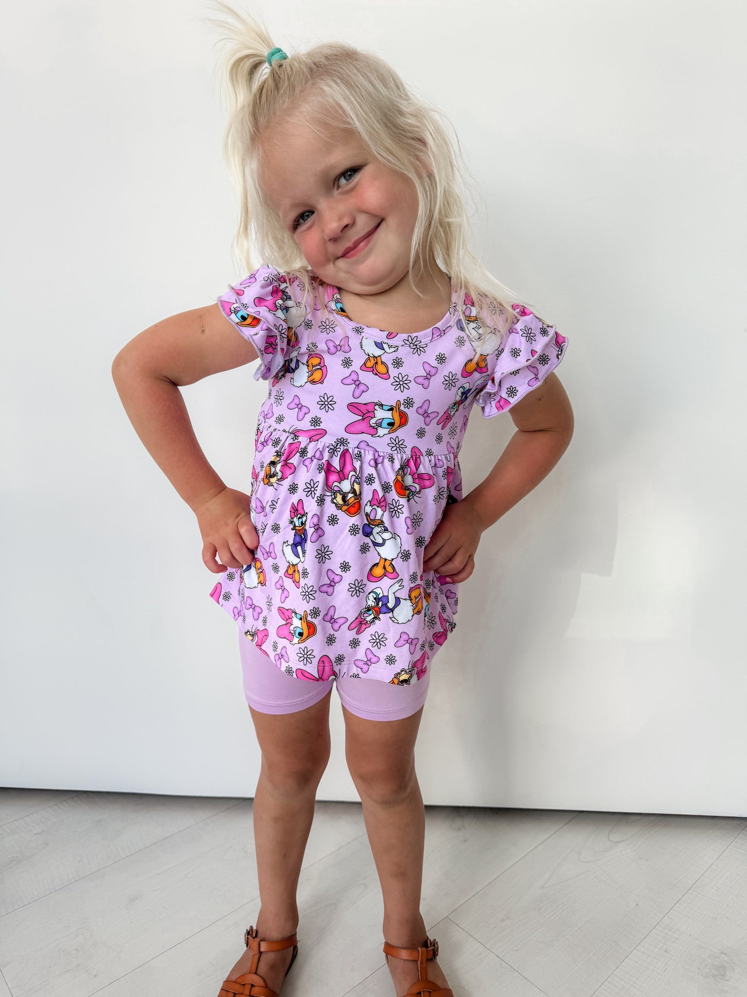 Daisy: Peplum Biker Short Set