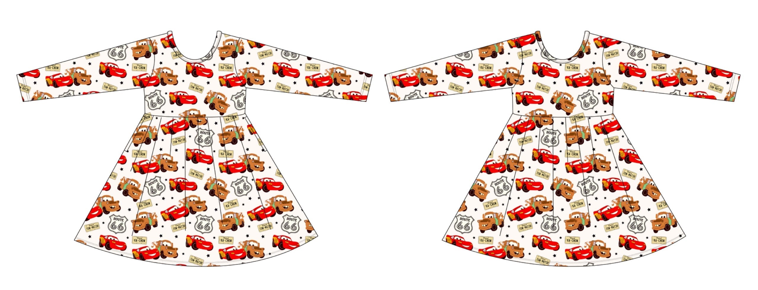 Route 66: Long Sleeve Skater Dress