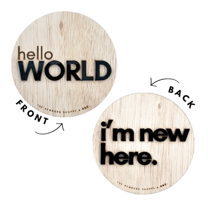 Hello World + I’m New Here — Double Sided Sign