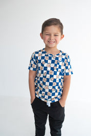 Dream Big Little Co x CoComelon JJ STARRY NIGHT CHECKERS DREAM POCKET TEE