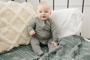 Grey Organic Cotton Ribbed Zipper