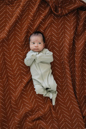 Sage Organic Cotton Ribbed Zipper