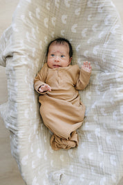 Cafe Organic Cotton Ribbed Knot Gown
