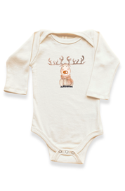 Reindeer Organic Baby Bodysuit Long Sleeve