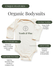 Half Birthday Organic Bodysuit Long Sleeve
