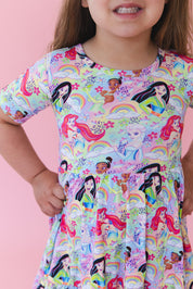 Rainbow Royal - Ruffle Dress