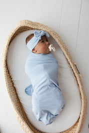 Blue Macaron (ribbed) - Lightweight Blanket