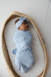 Blue Macaron (ribbed) - Lightweight Blanket
