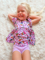 Daisy: Peplum Biker Short Set